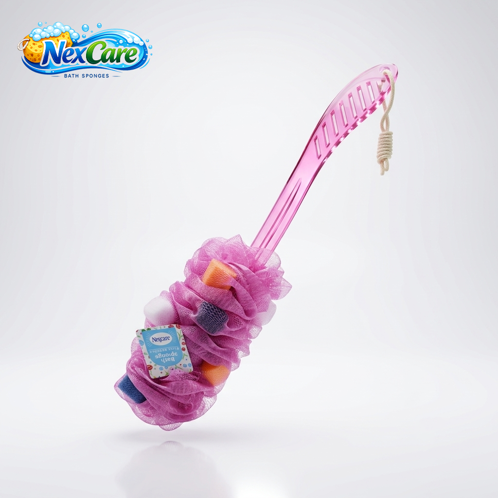 Long Handle Back Brush — Pink